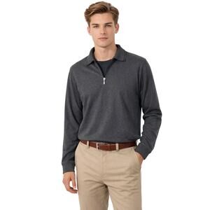 Men's Bogner Lufthansa First‎ Class Quarter Zip Long Sleeve Shirt XL Gray Luxury